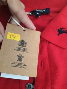 Brand New Burberry London Red Polo Shirt