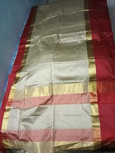 Brand New CottonSilk Saree with Golden LaceBorder