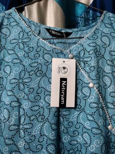 🌸New Blue Bandhani Printed Kurta on Sale!