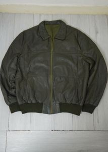 Vintage Leather Bomber Jacket