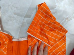 Orange Checked Blouse