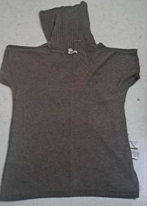 Brown Knit cowl neck top