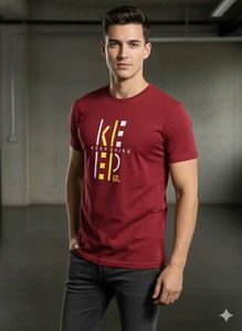 Maroon Graphic Print T-shirt