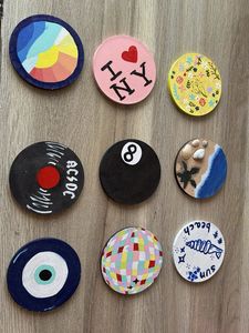 Handmade Painted Coasters Or Showcase Pieces