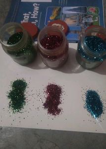 Three Colours Glitters For Decorating Cards, Art