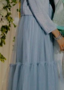 Glitter Gown Full Sleeve Coat Party Wear