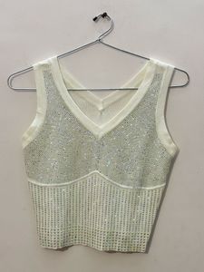 Sparkling Embellished Sleeveless Top