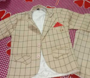 Coat Pant Three Piece Set For Kids