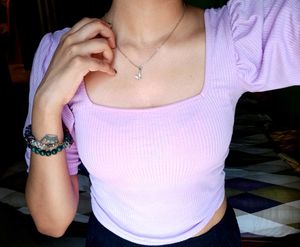 Lilac Square Neck Top