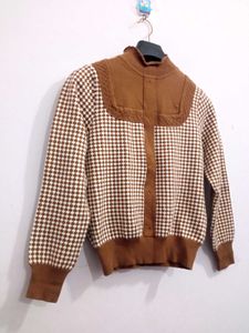Vintage Korean Brown Sweater For Women