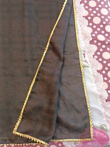 Black Dupatta With Gold Border