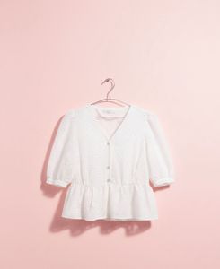 White Peplum Top
