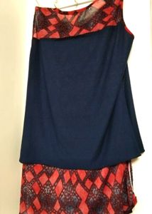 Red Diamond Print Top