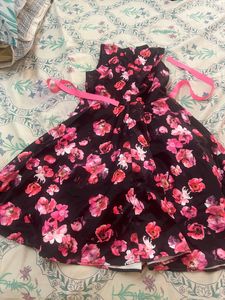 Satin Floral Frock For 8-10 Years