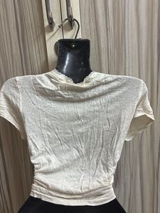 Lace Trim Tie-Front cardigan