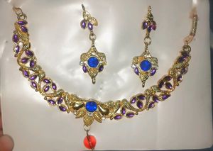 Jewellery Set Blue & Golden