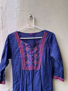 Beautiful 😍 Embroidered Blue Kurta 🤍