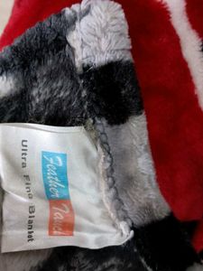 Branded Red &amp; White Plush Throw Blanket