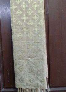 Beige With Golden Embroidered Dupatta