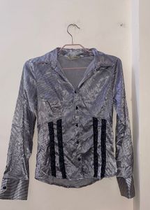 Silky Corpcore Goth Gray Top