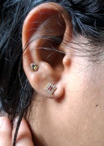Square Stud Earrings Gold