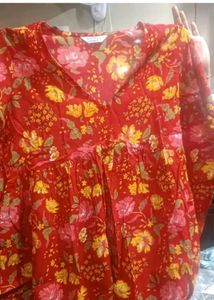 Red Floral Print Dress