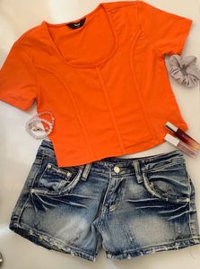 Max Orange Crop Top
