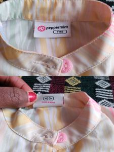 👌Collar Pink Frock With 🔔hands...