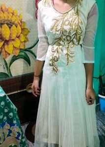 New Off-white Net Gown Anarkali
