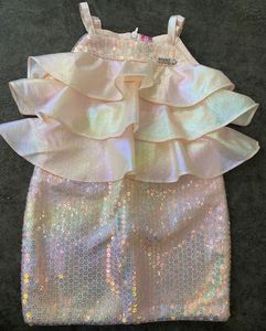 Peach Sequinned Girl’s Dress