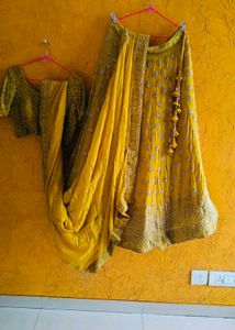 hand embroidery Lehenga Choli Set 5 Mtr Flair