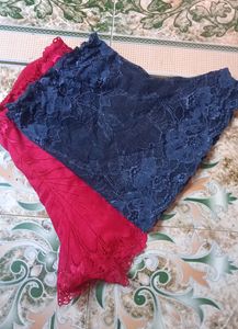 Net Panty In Navy Blue And Red In Color 34/85 Size.