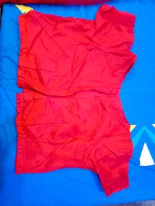 Red Embellished Saree With Blouse And Peticoat