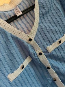 Cute Blue Knit Cardigan