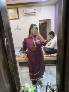 Burgundy Festive Kurti.