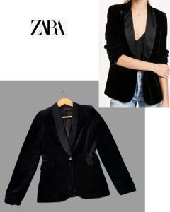 Zara Tuxedo Velvet Collar Blazer