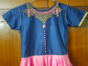 Navy Blue And Pink Gown For Women