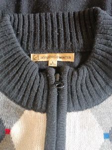 Argyle Zip-Up Cardigan