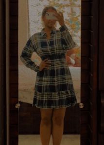 Plaid Long Sleeve Dress