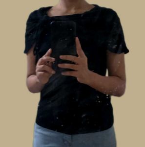 Black Top with Lace Detail