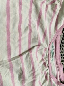 Pantaloops Top, Pink Stripes