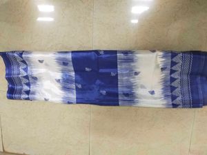 Off-white Navy Blue Art Silk Saree