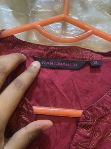 Maroon Print Kurta
