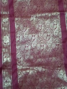 Maroon &amp; Electric Blue Colour Sari