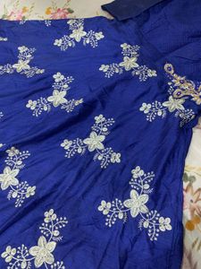 Elegant Blue Embroidered Anarkali Dress