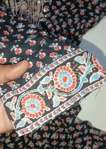 Black Floral Print frock