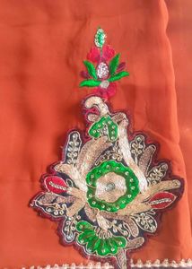 Patch Work With Laceborder And Also Handwork Saree