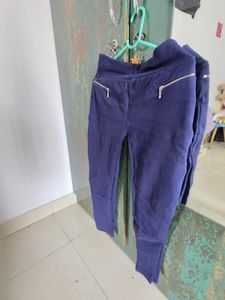 Office wear stylish leggings with zip