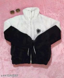 Cute Black & White Plush Jacket