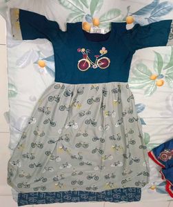 Cute Bicycle Print Dress